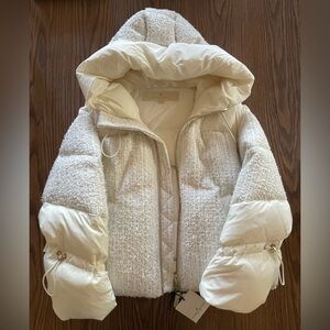 Nicole Benisti Women's Matignon Tweed Puffer Jacket in Winter White